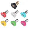 Bico de cinco cores de alta pressão com conector rápido de 1/4 para pistola de água de alta pressão deg 15 deg 25 deg 40 deg 60 deg Bico de cinco cores
