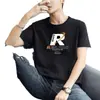 Camiseta Masculina de Manga Curta 2025 Verão Camiseta Básica Gola Redonda Versátil Casual Estampada Tamanho Grande Camiseta Moderna