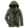 Abrigo acolchado de algodón grueso con forro polar, abrigo informal holgado de invierno para hombre, chaqueta acolchada de algodón con múltiples bolsillos para personas de mediana edad y mayores, abrigo acolchado de algodón de longitud media resistente al frío