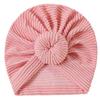 Chapéu Turbante Listrado para Bebê Chapéu Indiano Donut para Bebê Chapéu de Bolas Fofo com Nó Recém-Nascido Estilo Ins