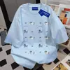Camiseta de Manga Corta con Estampado de Perro Diseño Estilo Japonés para Mujer Verano 2025 Marca Ins Trendy Versátil Casual Holgada