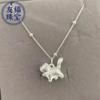 Pie de plata 999 gato orgulloso 3D gatito de plata dura mano DIY accesorios accesorios para pulsera accesorios de cuentas