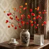 Linterna de flores artificiales, arreglo de frutas y bayas, ramas falsas, arreglo floral retro estilo chino, decoración suave, decoración de flores de Año Nuevo, decoración de rama de frutas artificiales