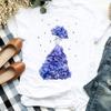 Camiseta Casual para Mujer con Estampado Floral Elegante Lindo de los 90 para Oficina