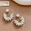 Pendientes de plata con baño de oro real, aguja cuadrada, borla de perla y circonita, pendientes de lujo ligero de alta gama, fabricante de pendientes vintage