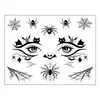 Pegatinas de tatuaje de araña de Halloween al por mayor transfronterizas, pegatinas de tatuaje temporal de araña realista de terror para fiestas
