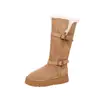 Botas de Nieve de Caña Alta Chuyu Ji para Mujer 2026 Estilo Nuevo Suela Gruesa Acolchadas Cálidas Zapatos de Algodón de Moda Versátiles Uso Bidireccional Botas Largas con Felpa