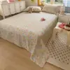 Lençol de 100% algodão puro com estampa floral pequena, estilo fresco, capa de edredom 100% algodão, fronha para pessoa solteira/casal, conjunto de três peças