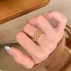 Geométrico Estilo Frio Ins Anel de Cristal Preto Design de Nicho Personalidade da Moda Sentido Avançado Anel Aberto Internet Moda Feminina Popular