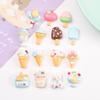 Brilhante dos desenhos animados sorvete cone picolé série resina acessórios diy creme gel artesanal hairpin acessórios