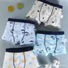 Calzoncillos bóxer de algodón puro para niños con estampado de dibujos animados, Ropa interior de algodón peinado de cuatro esquinas para niños, Personalizable para niños