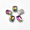 Atacado Colorido D Garra Retangular Octogonal Cristal Costurado à Mão Diamante Multifacetado Jóias de Cristal de Vidro DIY Acessórios de Vestuário