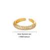Anillos Geométricos de Cobre Chapado en Oro de Nuevo Estilo Europeo y Americano para Mujer, Anillos Abiertos en Forma de Cinturón, Lujo Ligero, Venta Directa del Fabricante