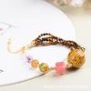 Novo Bracelete Estilo Chinês Não Patrimonial de Contas de Laca Cristal Multi-tesouro Pulseira Feminina de Ametista Olho de Tigre Amarelo Corda de Mão Cortada Atacado
