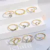 Set de Anillos Abiertos para Mujer, Diseño de Nicho de Lujo Ligero, Anillo Versátil de Moda, Joyería de Alta Gama con Circonita