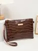 Moda Retro Simple Tendencia Bolsos de Dama Patrón de Piedra Hombro Único Cruzado Mano Cuadrado Bolso Cruzado de Dama
