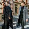 Ropa de hombre de alta rotación en stock: abrigo largo británico para hombre transfronterizo, abrigo de lana de manga larga, abrigo de lana de otoño e invierno