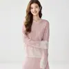 Suéter de Cachemira para Mujer Cielo Estrellado Gradiente Cuello Redondo Capa Base Tejido Cálido Moda Casual Elegante Tejido Amigable con la Piel Capa Base
