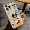 Funda Mickey para iPhone 17 Cobertura Total 16Promax Apple 16Plus Transparente 14 Niche 13