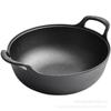 Olla Yuanbao de Hierro Fundido Cañón de Acero Pequeño Olla para Estofado Binaural Wok Sartén Antiadherente Sin Recubrimiento Sartén de Hierro Binaural para Gas Fondo Plano Universal