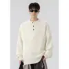 Sudadera Nasa Estilo Retro Americano Color Puro Cuello Redondo Primavera y Otoño Marca de Moda Tejido de Punto Holgado Talla Grande Casual Cálido