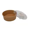 Tazón de Papel Desechable Engrosado, Cubeta de Sopa de Papel Kraft, Taza de Sopa, Cubeta Comercial para Avena con Tapa, Caja de Empaque para Comida para Llevar