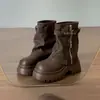 Botas Chelsea Grossas Estilo Britânico Retrô Femininas Estilo 2026 Tendência Outono Novo Versátil Aumentadoras de Altura Botas Curtas