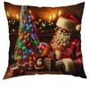 Temu Nova Capa de Almofada Guirlanda de Natal Poliéster Estampada Decoração de Feriado Sala de Estar Capa de Almofada de Sofá Quarto Travesseiro