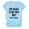 Mi Corazón Está en Ese Sitio Independiente de Deseos Estilo Europeo y Americano Camiseta Casual Simple de Manga Corta con Cuello Redondo para Mujer para Exportación