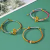 Pulsera de Nudo Wenchang Estilo Nuevo, Cuerda de Colores, Hilo Rojo Tejido a Mano, Buena Suerte en los Exámenes, Pulsera DIY de Pez Koi