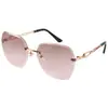 Nuevo Visor Solar para Mujer Sin Marco Metálico Gafas de Sol Recortadas Moda Tendencia Estilo Urbano Gafas de Sol Venta al por Mayor Transfronteriza