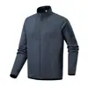 Cardigan de fleece com gola alta para outono e inverno, manga longa, jaqueta leve para negócios, moda casual masculina, moletom espesso quente à prova de frio