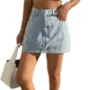 Yuyuan Moda Verão Europeia e Americana Cruzada Casual Roupa de Garota Popular Saia Jeans de Cintura Alta Emagrecedora Linha A Fábrica de Origem