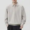 Coleção Outono 2026: Moletom Americano Pesado de Manga Longa Masculino em uma Estética de Luxo Leve, Old Money, Simples, de Caimento Solto e Peça de Roupa Versátil