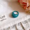 Anillo Ovalado de Resina con Degradado Vintage Estilo Francés, Anillo de Dedo Índice de Personalidad de Lujo Ligero de Gama Alta, Joyería de Nicho de Diseñador para Mujeres