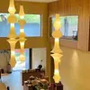 Lámpara de papel ambiental estilo japonés Isamu Noguchi Akari, estilo wabi-sabi, candelabro largo para escalera, loft, dúplex, sala de estar de planta abierta y casa de huéspedes