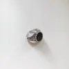 Anillo de Moda Tendencia de Fábrica Todo-partido Estilo Coreano Corea del Sur Anillo Negro Antiguo Distintivo Abierto Plateado Anillo