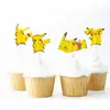 Palitos de Dente de Papel Grosso Dupla Face, Decorações de Bolo de Aniversário, Toppers para Cupcakes, Pacote com 24
