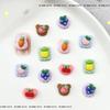 Série Biscoito de Frutas Desenho Animado Acessórios para Nail Art Comida Fofa Brinquedo Urso Morango Uva Abacaxi Decoração de Unha Usável