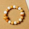 Pulsera de dedo suave con degradado multicolor, hecha a mano, con raíz de bodhi de jade blanco, pastel de arroz pequeño, tallada a mano, con seis caracteres, palabras verdaderas, anillo de cuentas