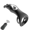 Tise Masculino Sem Fio Pênis Anel de Bloqueio de Silicone Casal Adulto Produto Elétrico em Forma de Anel Erótico Controle Remoto Anel Vibratório