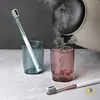 Set de Soporte para Cepillos de Dientes, Dispensador de Pasta de Dientes Montado en la Pared sin Taladro, Vaso para Cepillado y Enjuague, Caja de Almacenamiento para Baño