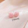 Agulha de prata Sweet Girl Fresh Pink Pão Cozido no Vapor Brincos de Pérola Verão High-end Simples Brincos Pequenos para Mulheres