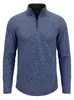 Blusão masculino de fleece com zíper parcial transfronteiriço, cor sólida casual de manga longa com corte solto para exportação da Amazon, primavera/outono
