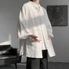 Terno masculino de linho de verão de manga curta Tang de sete pontos Novo estilo chinês Casaco masculino Hanfu Mandarin