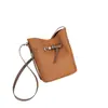 Bolso cruzado de cuero genuino para mujer, piel de vaca de capa superior TOGO, bolso tipo cubo versátil para el día a día, bolso de hombro cruzado de gran capacidad a la moda para mujer