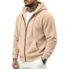 2026 Nueva Sudadera con Capucha Casual de Forro Polar Grueso de Doble Cara Estilo Americano Transfronterizo Otoño/Invierno para Hombre, Holgada, con Cremallera