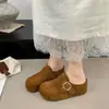 Otoño 2026 Estilo Caliente Retro Mate Suela Gruesa Aumentador Oculto de Altura Zapatos Birkenstock para Mujer Suela Suave Cómodos Sin Cierre Puntera Cerrada Medio Zueco
