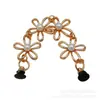 Zuecos de estilo lujoso transfronterizos, con pedrería brillante, adornos de flor de perla y cadena en forma de corazón, accesorios de hebilla de metal desmontables para zapatos