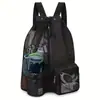 Bolsa Cruzada de Malla con Cordón Popular Transfronteriza para Senderismo y Natación, Mochila de Playa para Hombres y Mujeres, Bolsa para Deportes al Aire Libre y Fitness